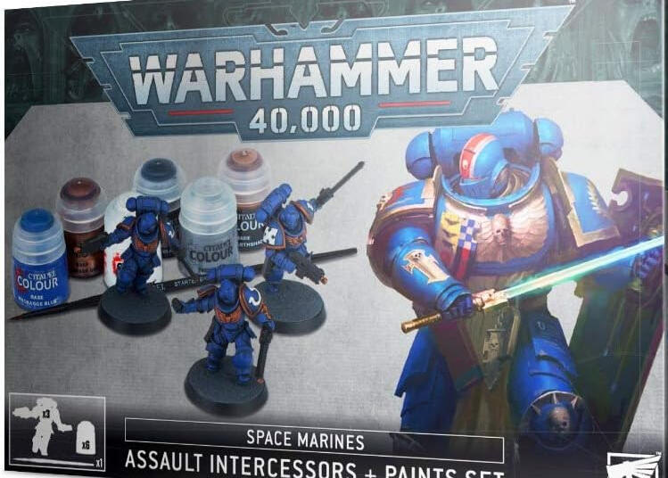 Warhammer 40.000 Space Marines: Assault Intercessors + Paints Set